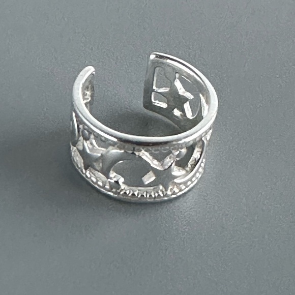 Sterling Silver Moon and Star Ear Cuff - Picture 6 of 9